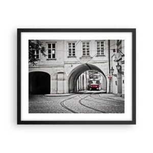 Affiche dans un cadre noir - Poster - Dans le labyrinthe de la ville - 50x40 cm