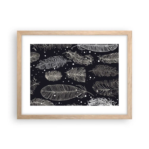 Affiche dans un chêne clair - Poster - Toile de plumes - 40x30 cm