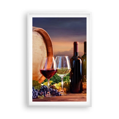 Affiche dans un cadre blanc - Poster - Ici la vie a du goût - 61x91 cm