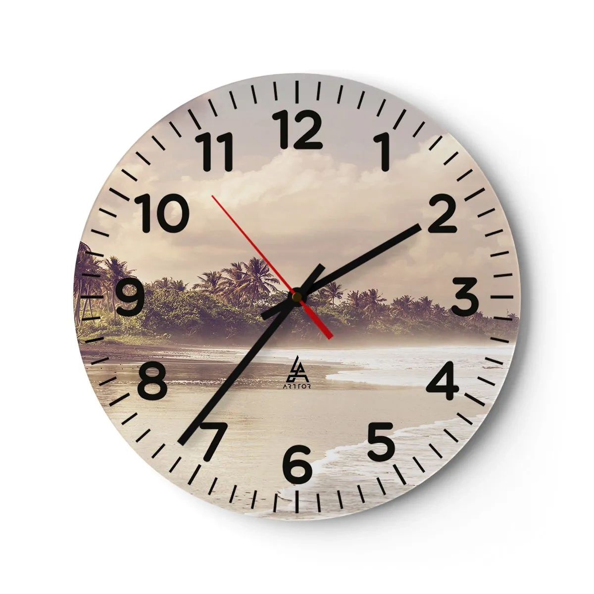 Horloge murale - Pendule murale - La caresse des vagues - 40x40 cm