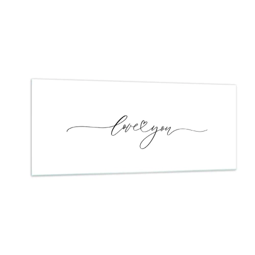 Impression sur verre - Image sur verre - Noir sur blanc - 100x40 cm