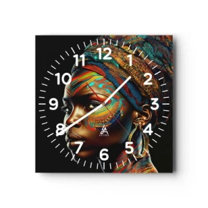 Horloge murale - Pendule murale - reine africaine - 30x30 cm