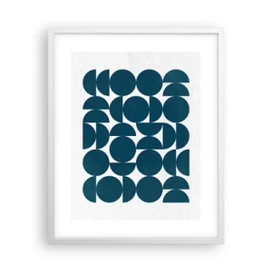Affiche dans un cadre blanc - Poster - Cercles et demi-cercles - 40x50 cm