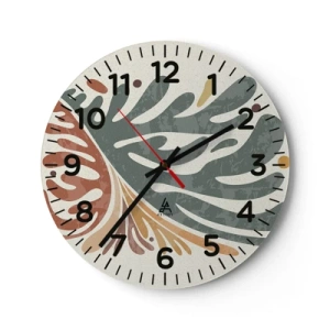 Horloge murale - Pendule murale - Feuille multicolore - 30x30 cm