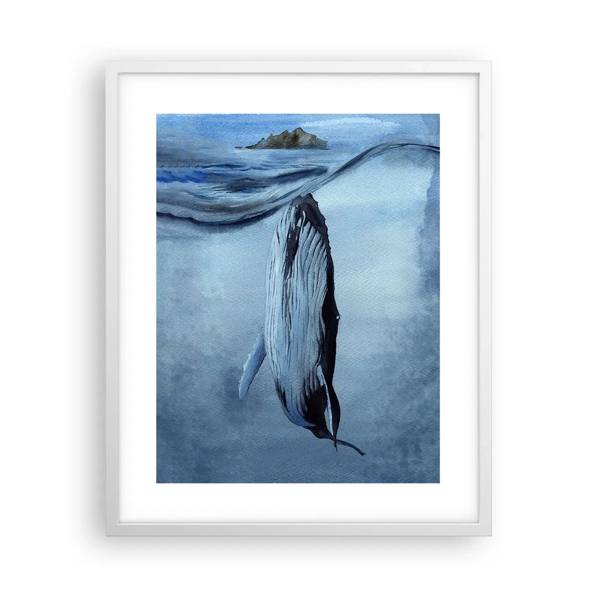 Affiche dans un cadre blanc - Poster - Deux mondes nordiques - 40x50 cm