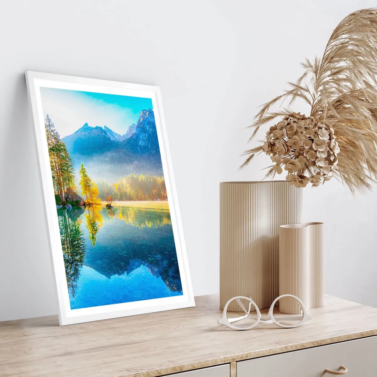 Affiche dans un cadre blanc - Poster - Majesté et douceur - 30x40 cm