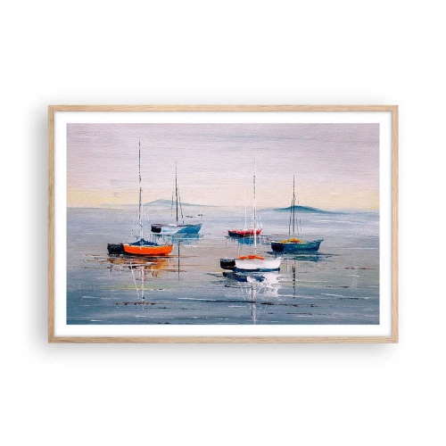 Affiche dans un chêne clair - Poster - Un repos bien mérité - 91x61 cm