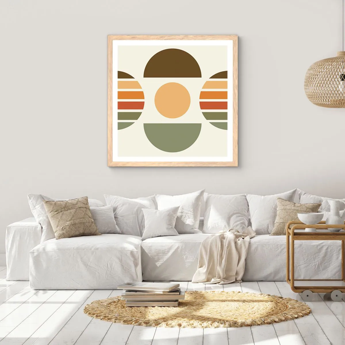 Affiche dans un chêne clair - Poster - Dans les coulaurs de la terre - 60x60 cm