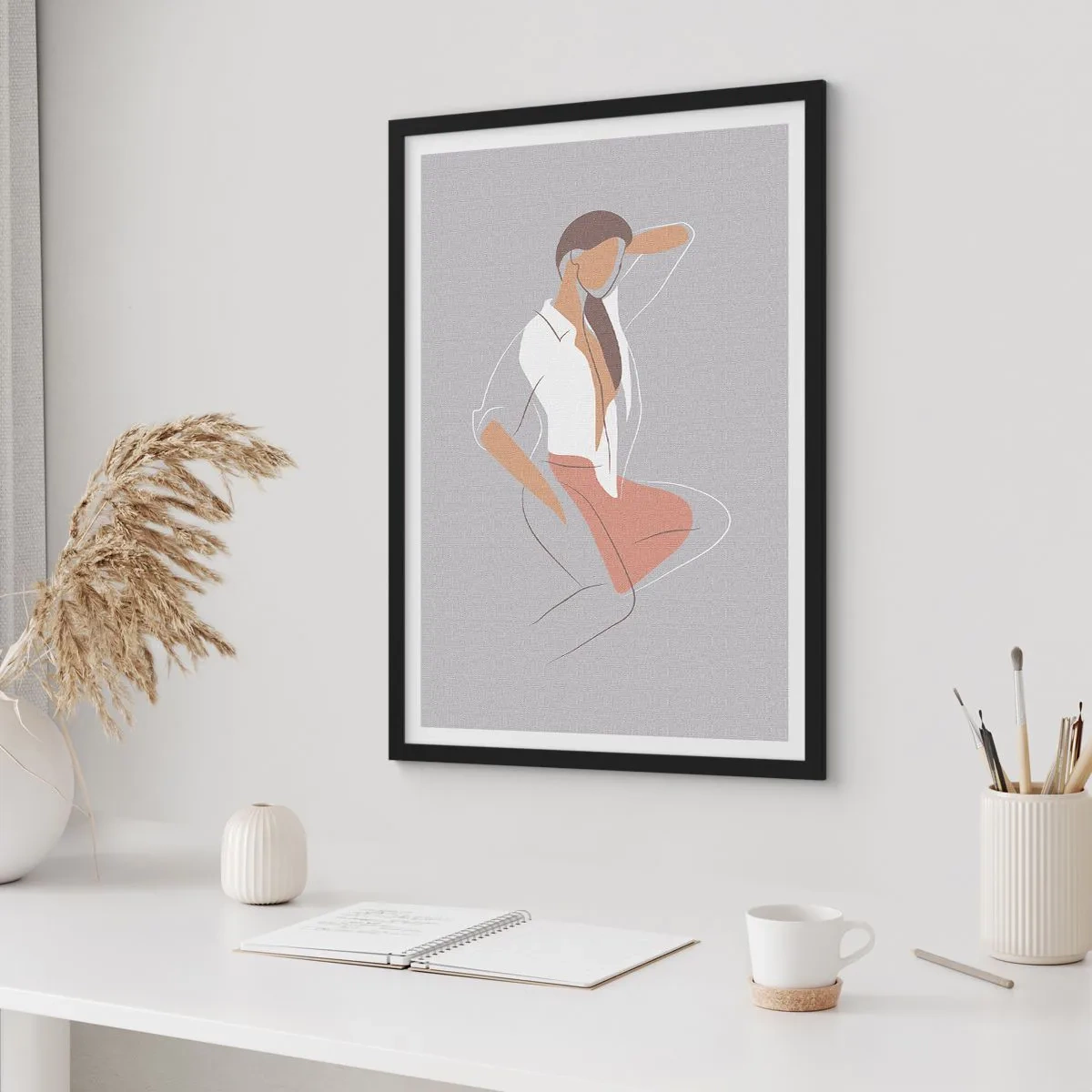 Affiche dans un cadre noir - Poster - Contour gracieux - 40x50 cm