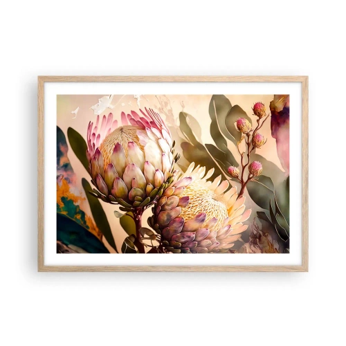 Affiche dans un chêne clair - Poster - Tendrement embrassé - 70x50 cm