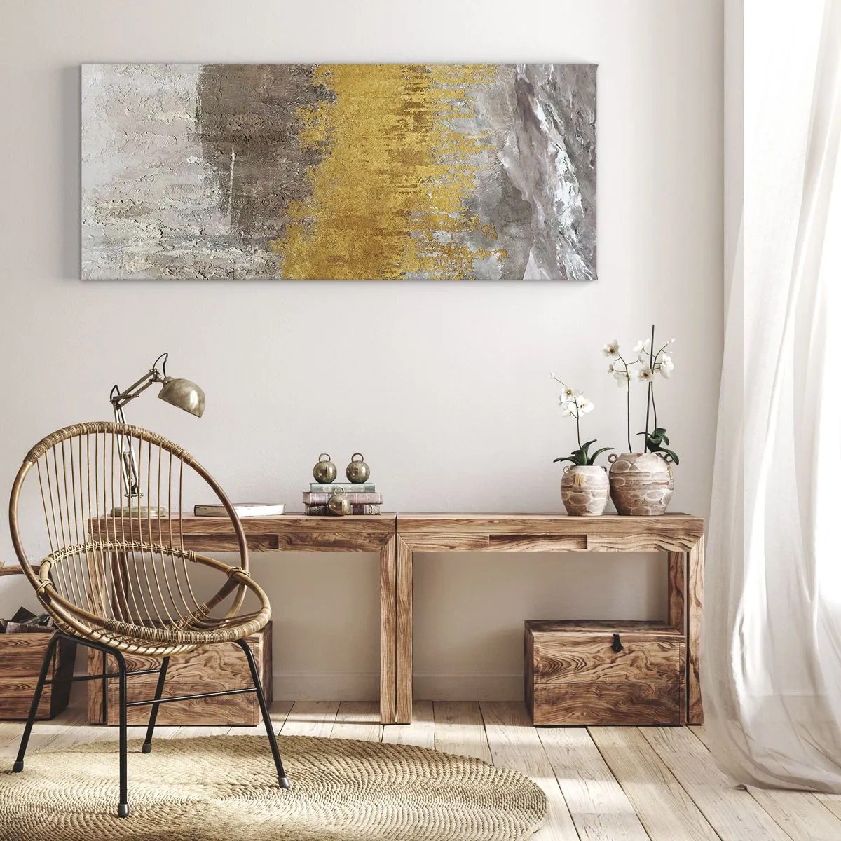 Impression sur toile - Image sur toile - Une explosion d'or - 90x30 cm