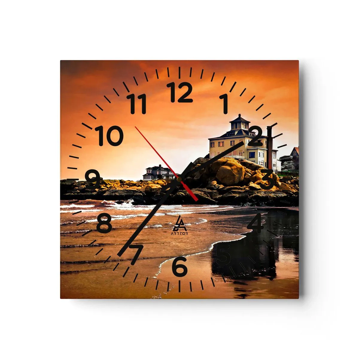 Horloge murale - Pendule murale - L'élégance de la côte ouest - 30x30 cm