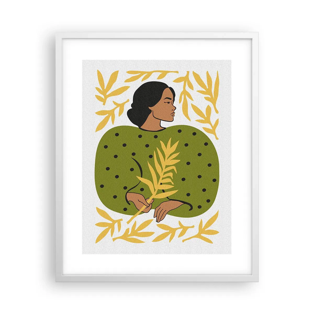 Affiche dans un cadre blanc - Poster - Fille hawaïenne - 40x50 cm