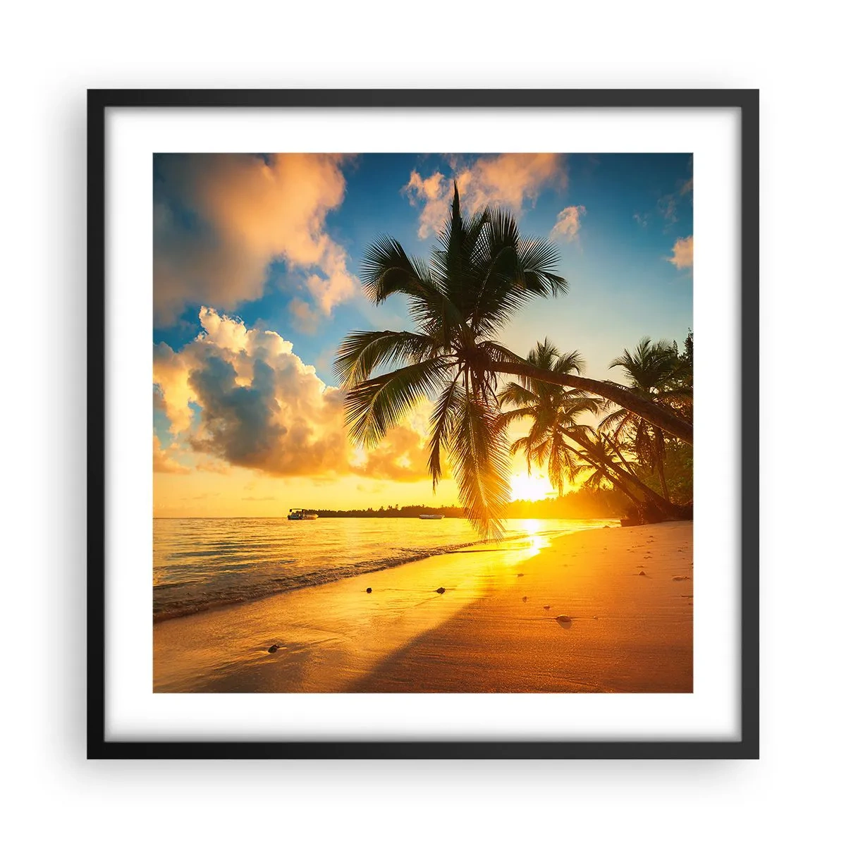 Affiche dans un cadre noir - Poster - Rêve caribéen - 50x50 cm