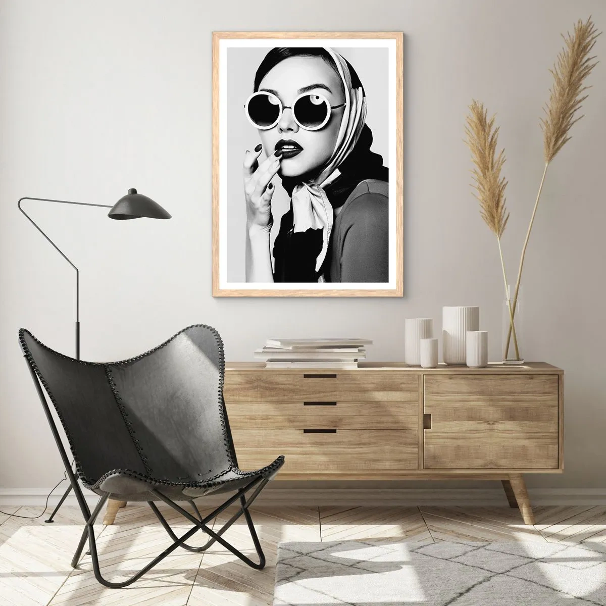 Affiche dans un chêne clair - Poster - Salutations des années 60 - 70x100 cm