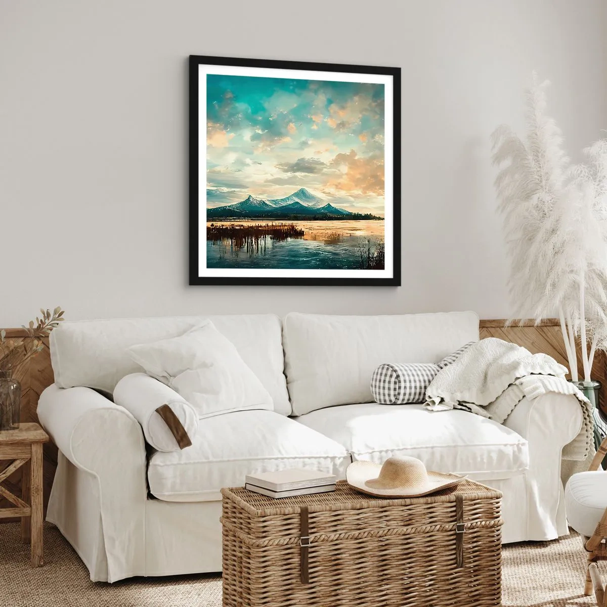 Affiche dans un cadre noir - Poster - Sous la protection du ciel - 50x50 cm