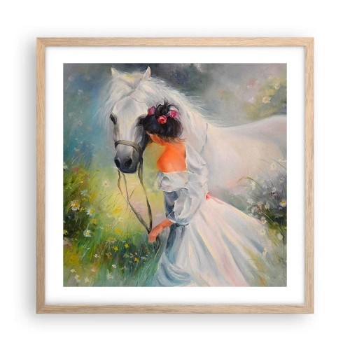 Affiche dans un chêne clair - Poster - Comme dans un beau rêve - 50x50 cm
