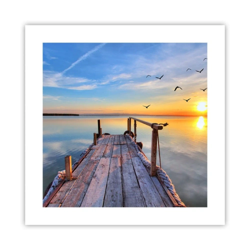 Affiche - Poster - Marcher droit vers le soleil - 40x40 cm