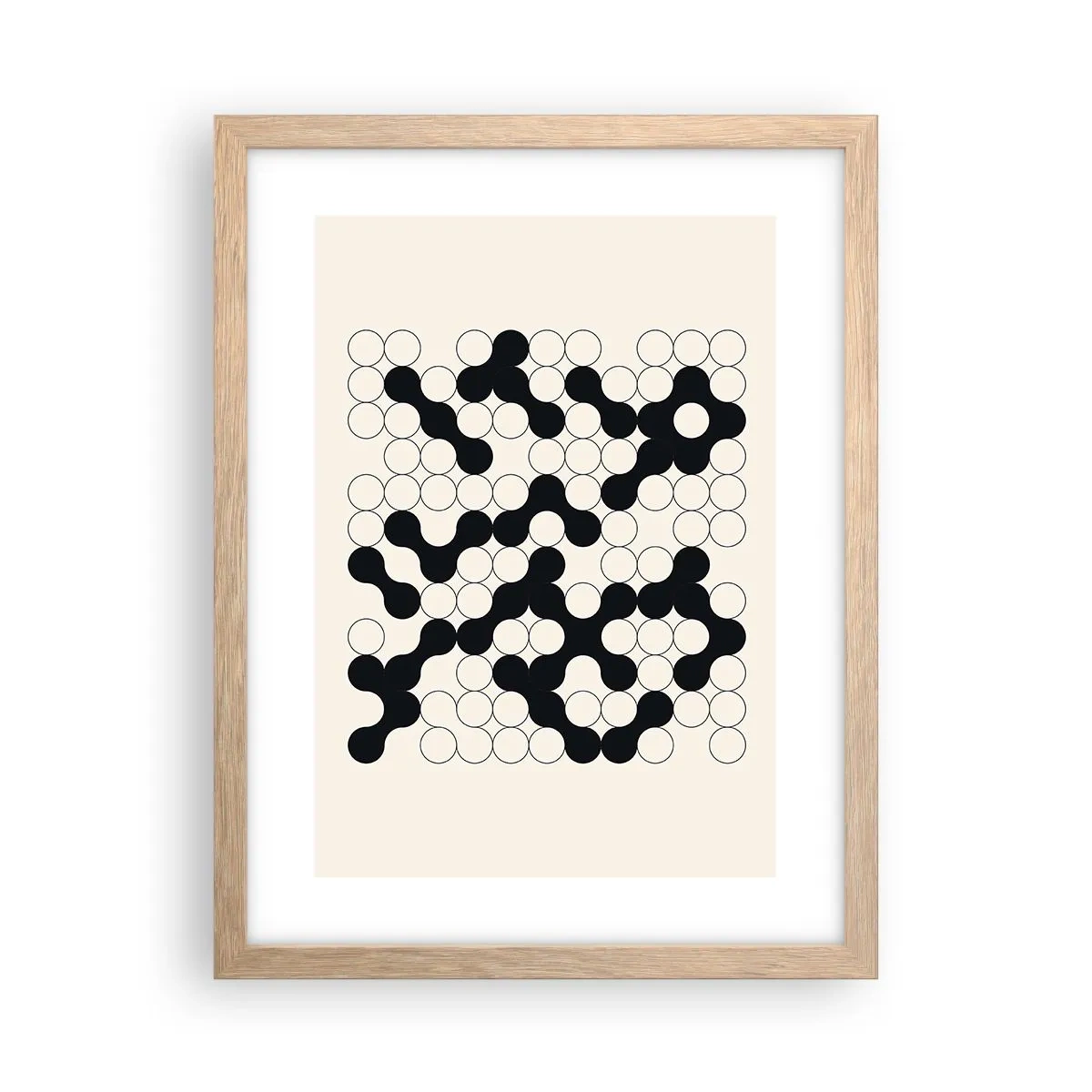 Affiche dans un chêne clair - Poster - Jeu chinois – variation - 30x40 cm