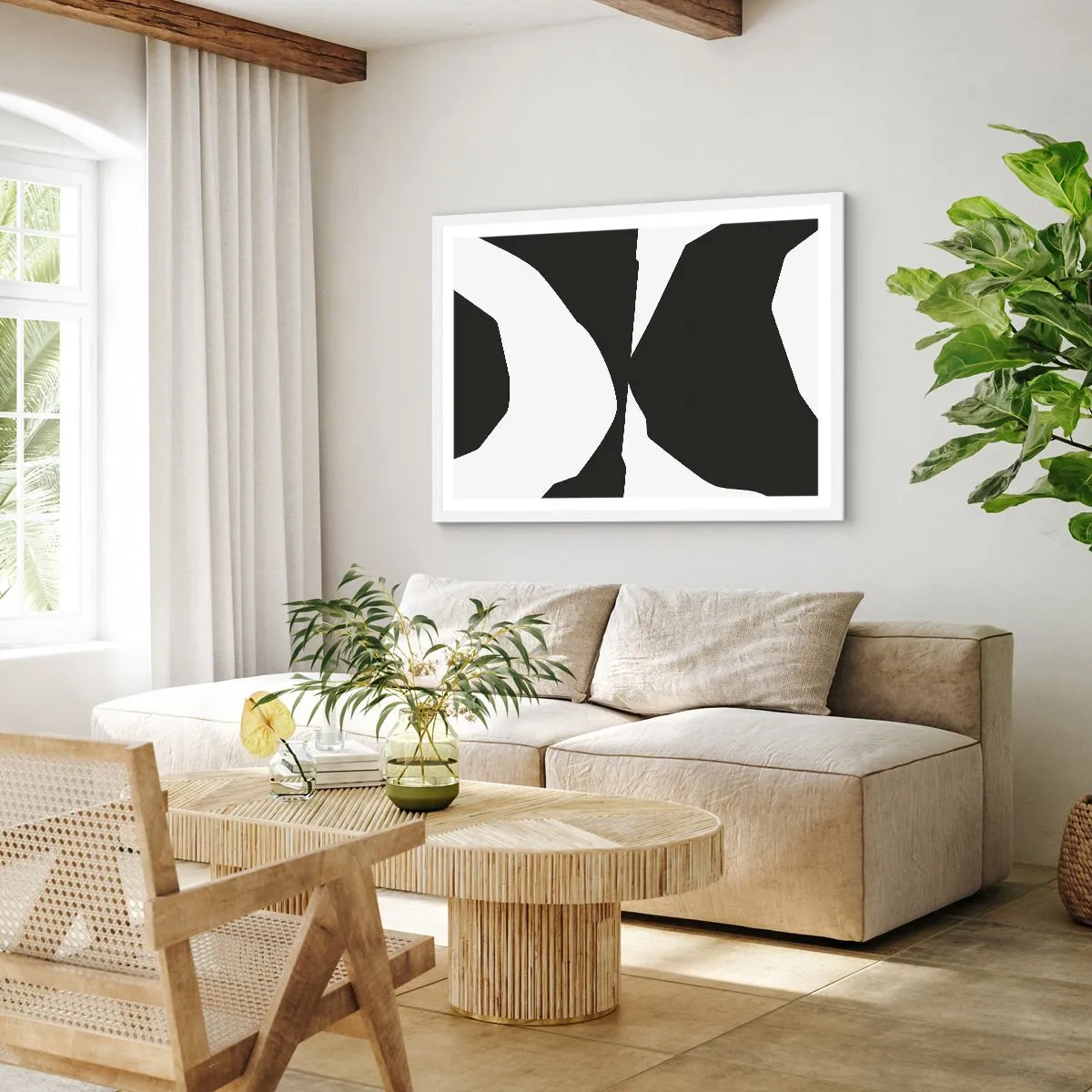 Affiche dans un cadre blanc - Poster - Positif négatif - 50x40 cm