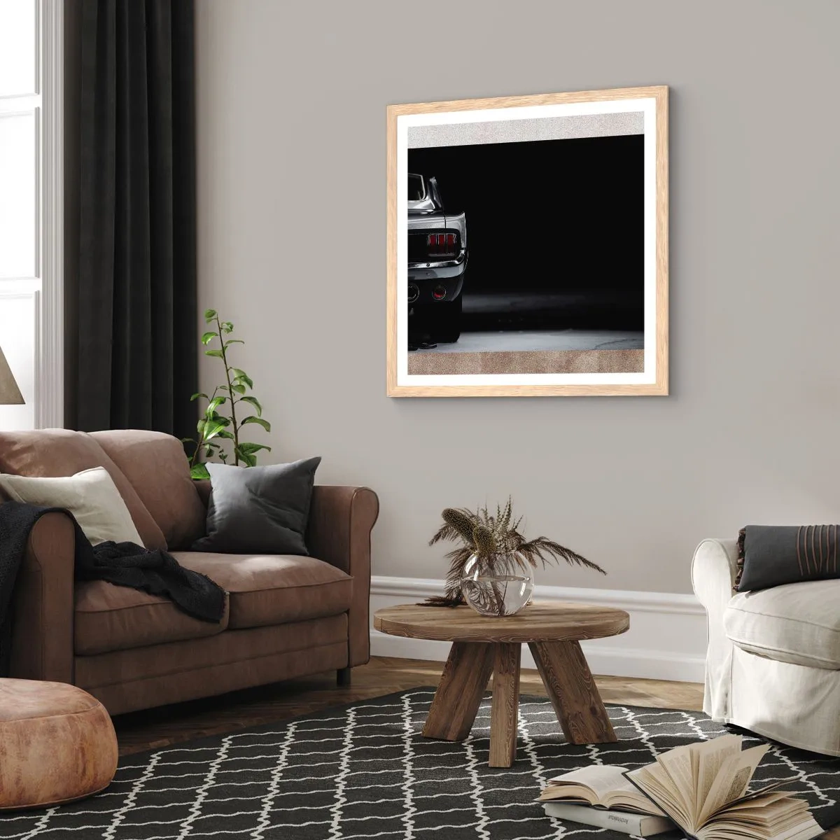 Affiche dans un chêne clair - Poster - Le charme du classique - 40x40 cm