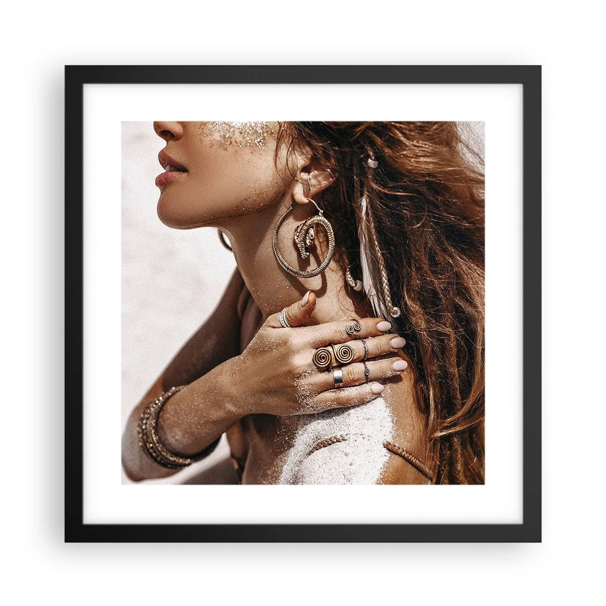 Affiche dans un cadre noir - Poster - Reine des plages sauvages - 40x40 cm