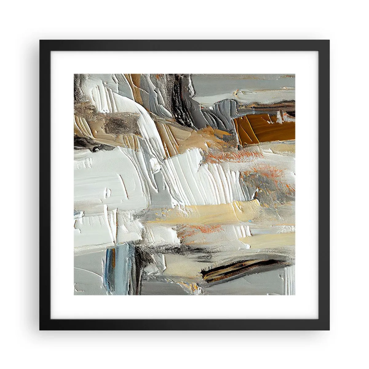 Affiche dans un cadre noir - Poster - Couches colorées - 40x40 cm