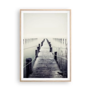 Affiche dans un chêne clair - Poster - Plongez dans la paix - 70x100 cm