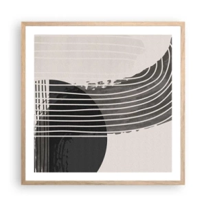 Affiche dans un chêne clair - Poster - Aller et retour - 60x60 cm