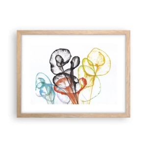 Affiche dans un chêne clair - Poster - Fleurs avec une âme - 40x30 cm