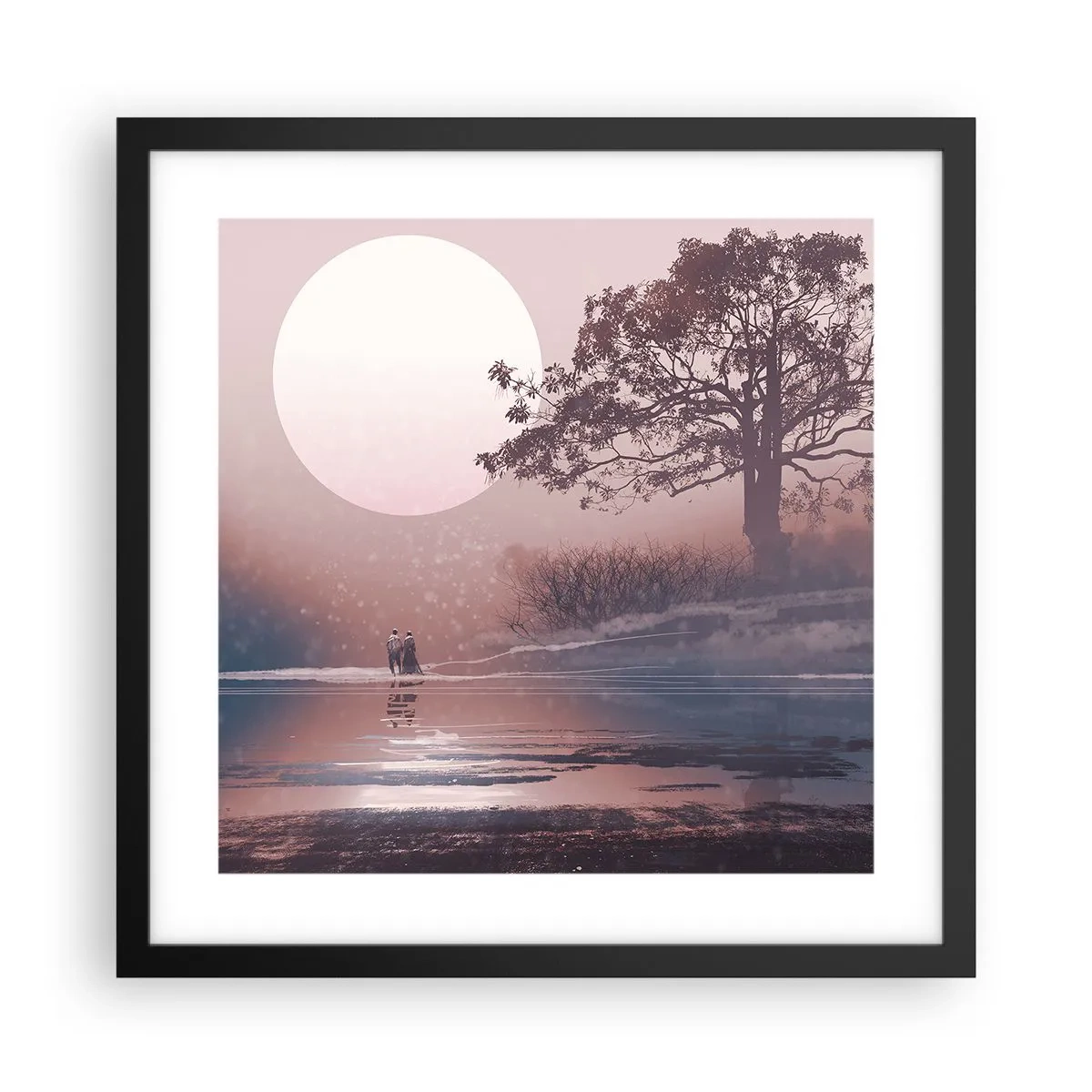 Affiche dans un cadre noir - Poster - Merveilles de la nuit - 40x40 cm