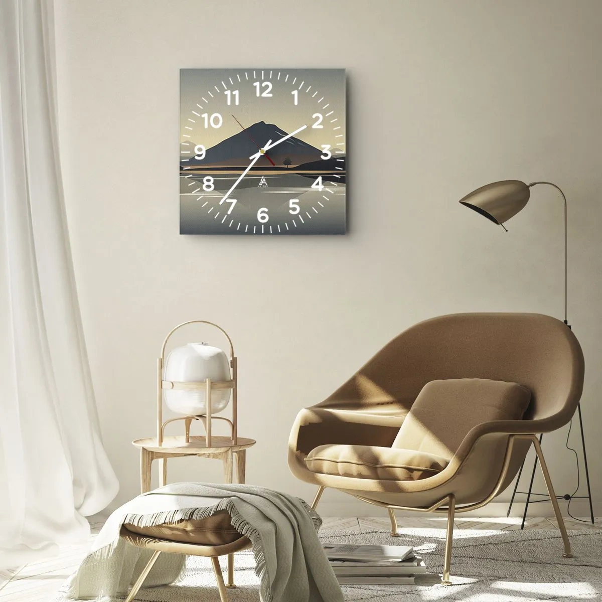 Horloge murale - Pendule murale - Reflet de miroir - 40x40 cm