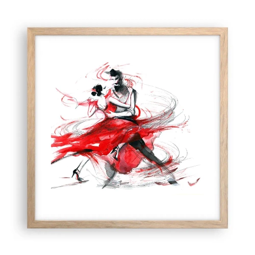 Affiche dans un chêne clair - Poster - Tango - le rythme de la passion - 40x40 cm