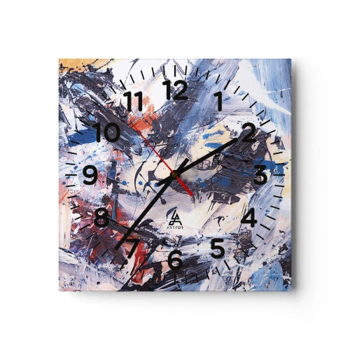 Horloge murale - Pendule murale - La danse folle de l'abstrait - 40x40 cm