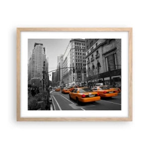 Affiche dans un chêne clair - Poster - Soleil des grandes villes - 50x40 cm