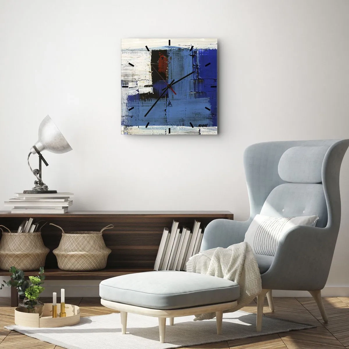 Horloge murale - Pendule murale - Secret de bleu - 30x30 cm