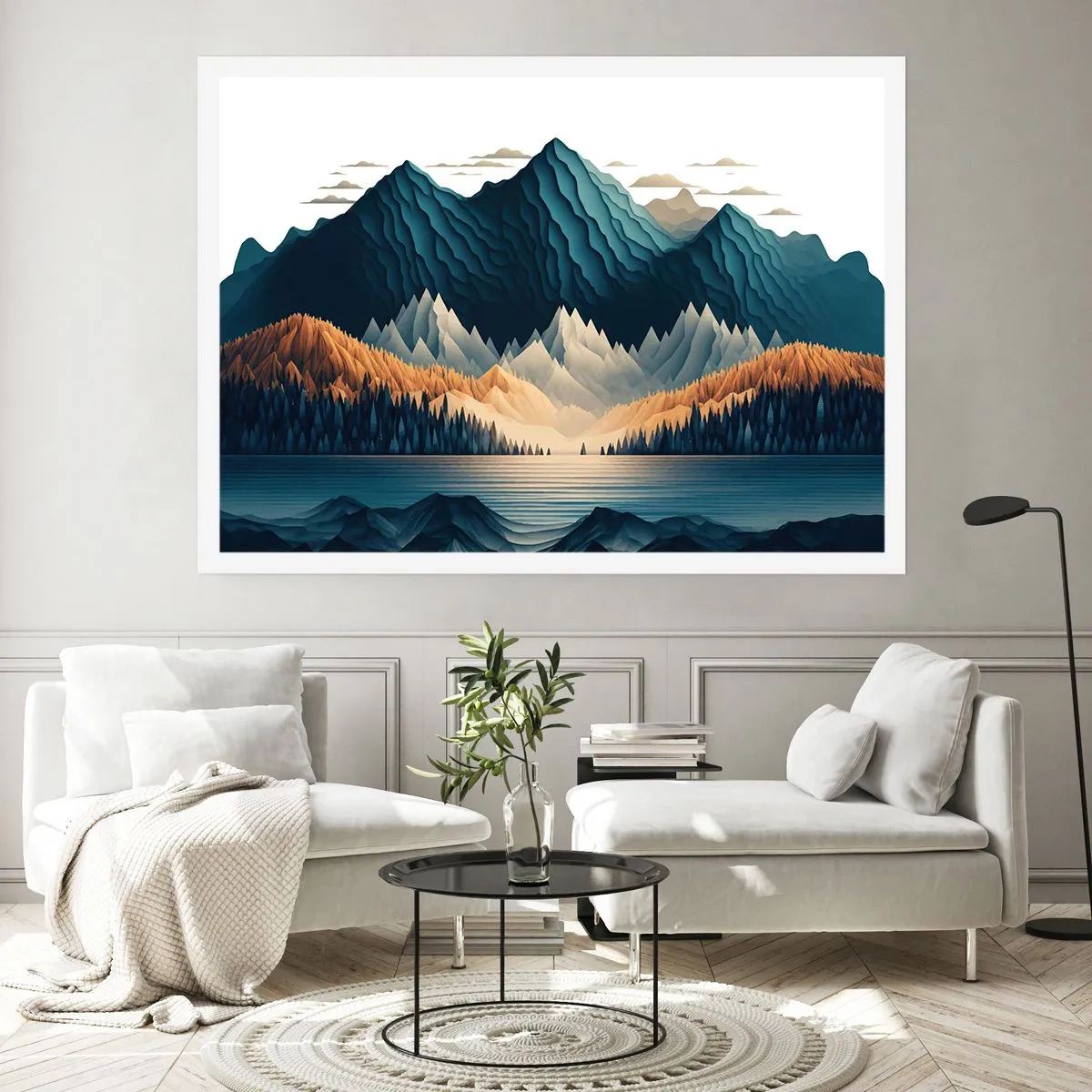 Affiche - Poster - Paysage de montagne parfait - 50x40 cm
