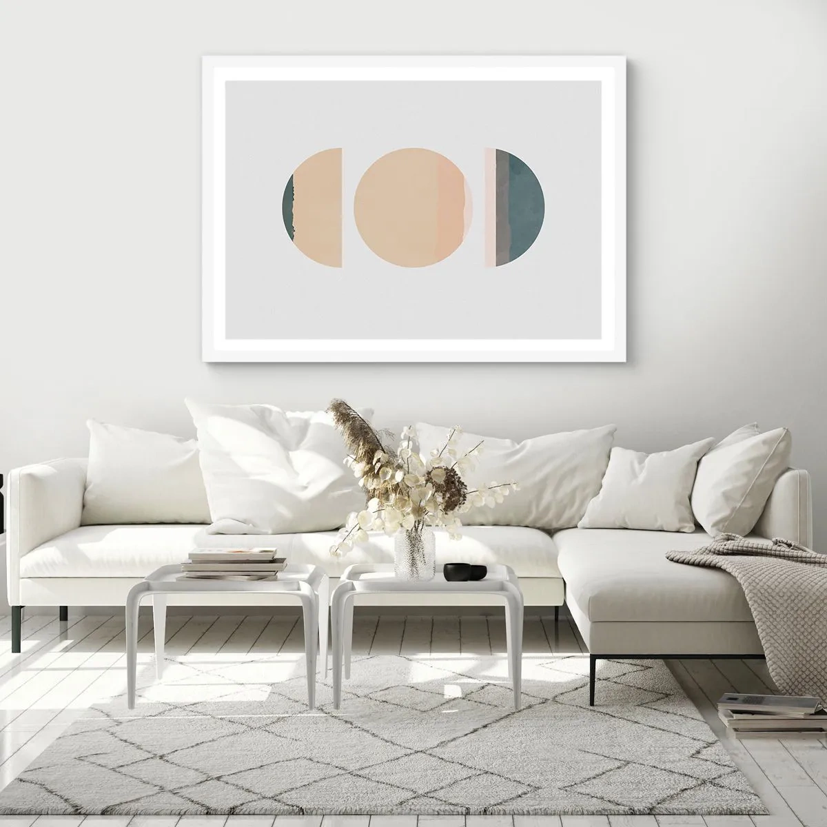 Affiche dans un cadre blanc - Poster - Cercles après cercles - 91x61 cm