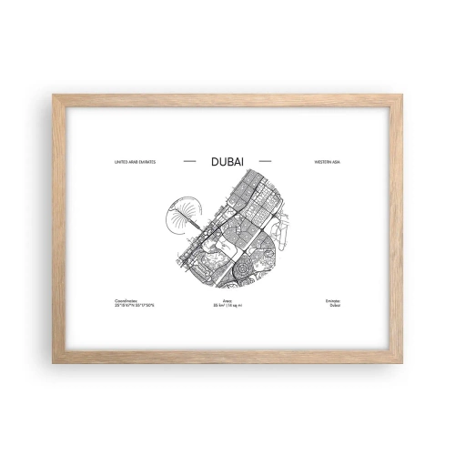 Affiche dans un chêne clair - Poster - Anatomie de Dubaï - 40x30 cm