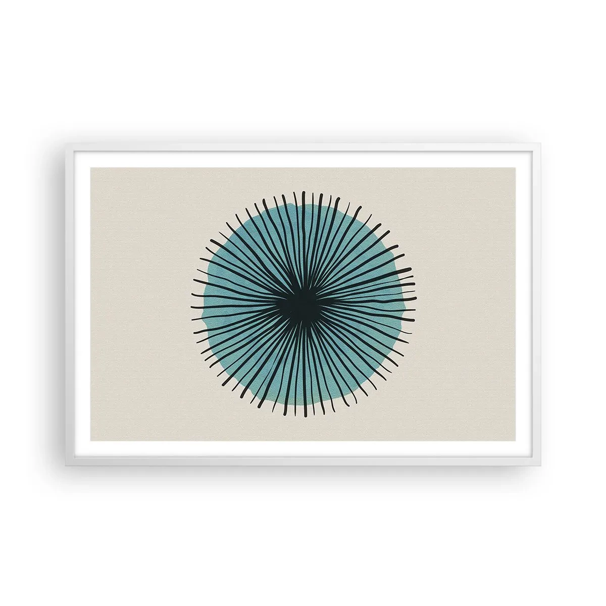 Affiche dans un cadre blanc - Poster - Rayonnant dans l'azur - 91x61 cm