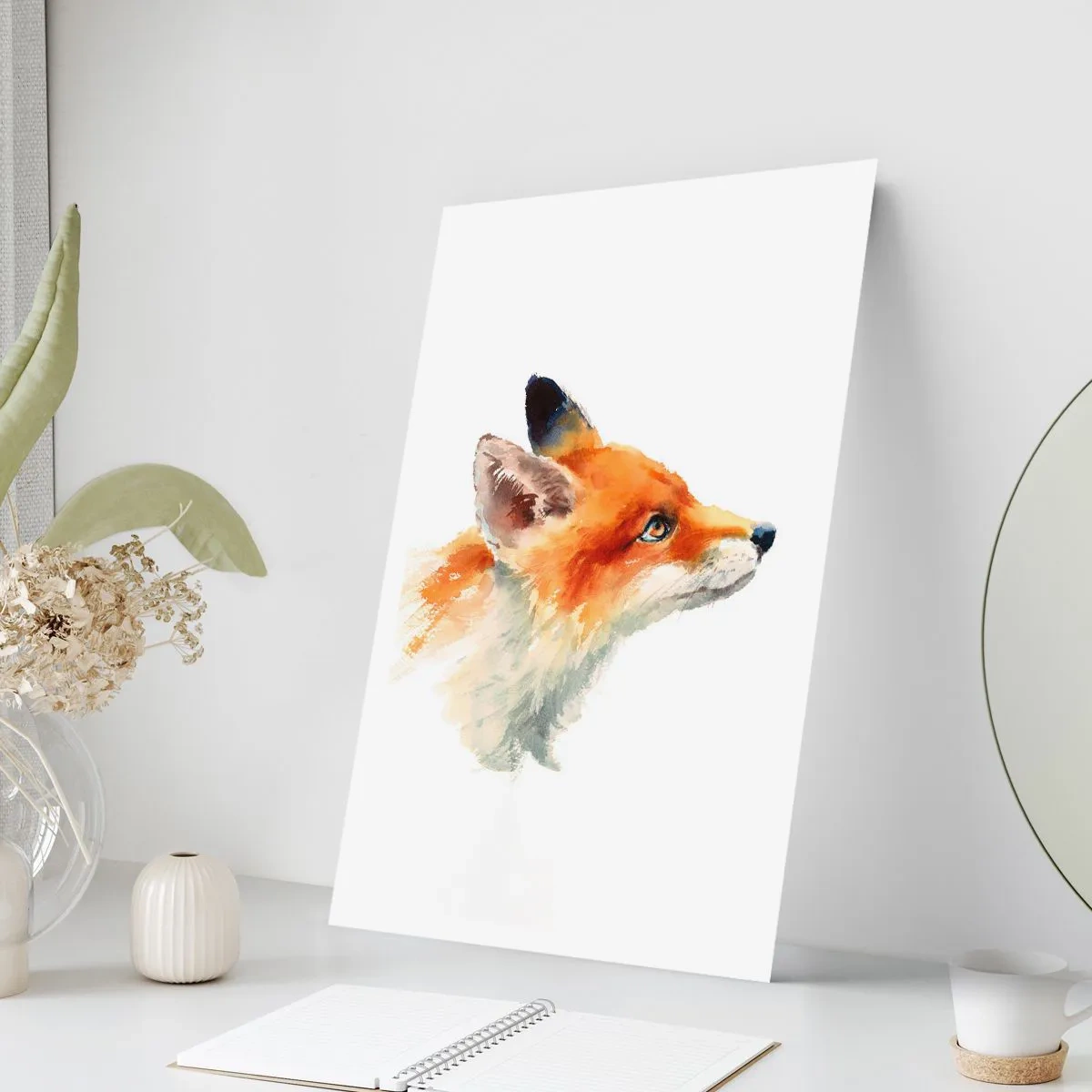 Affiche - Poster - Portrait à l'aquarelle d'un renard roux - 50x70cm - Vous ne pouvez jamais être trop prudent - Décoration murale moderne pour le salon et la chambre ARTTOR