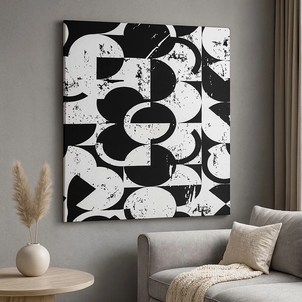 Impression sur toile - Image sur toile - Le blanc est blanc et le noir est noir - 30x30 cm