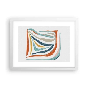 Affiche dans un cadre blanc - Poster - Abstraction avec un sourire amical - 40x30 cm