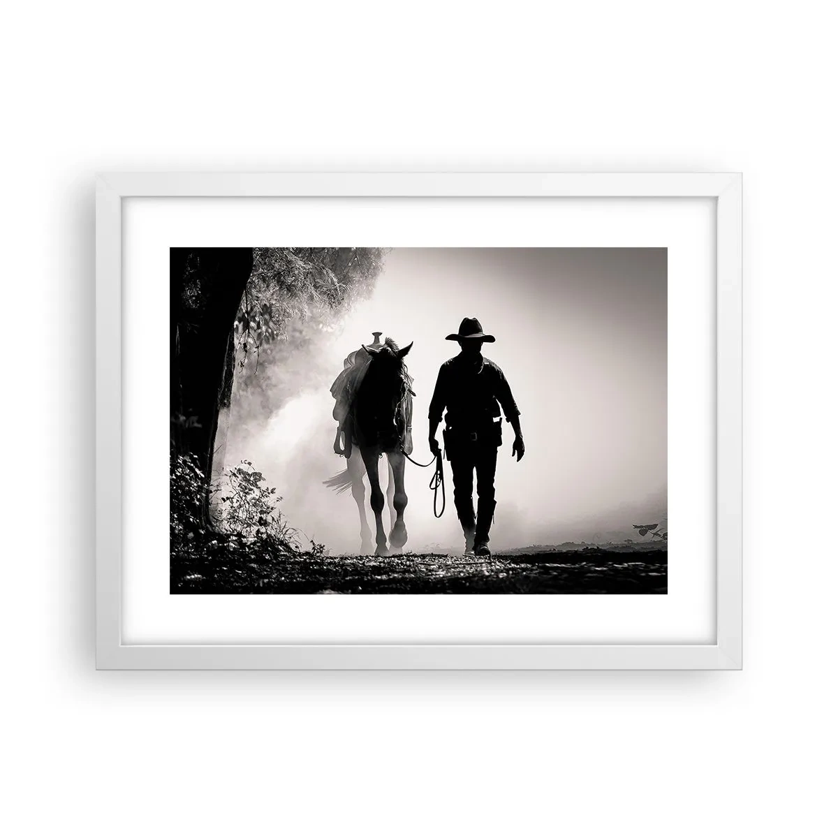 Affiche dans un cadre blanc - Poster - Matinée texane - 40x30 cm