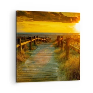 Impression sur toile - Image sur toile - Baigné dans le vieil or - 50x50 cm