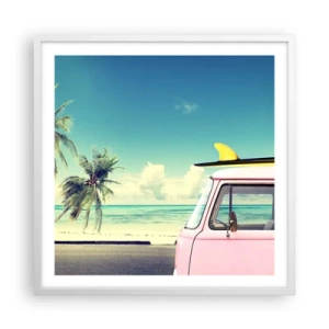 Affiche dans un cadre blanc - Poster - Il est temps de commencer les vacances - 60x60 cm