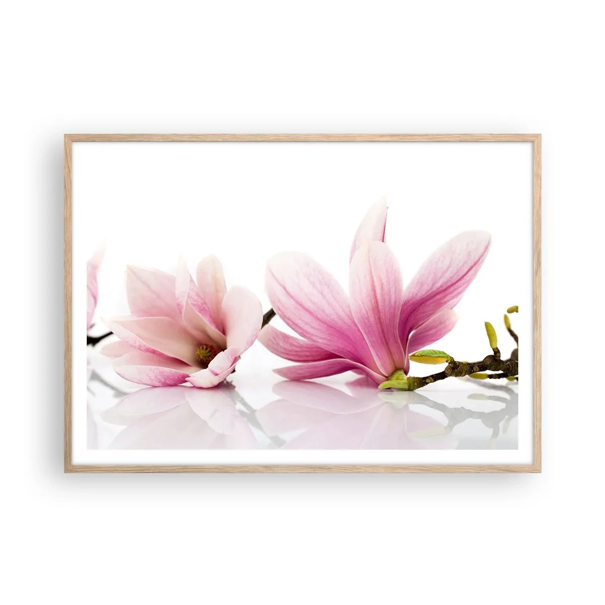 Affiche dans un chêne clair - Poster - Délicat comme une brise de printemps - 100x70 cm