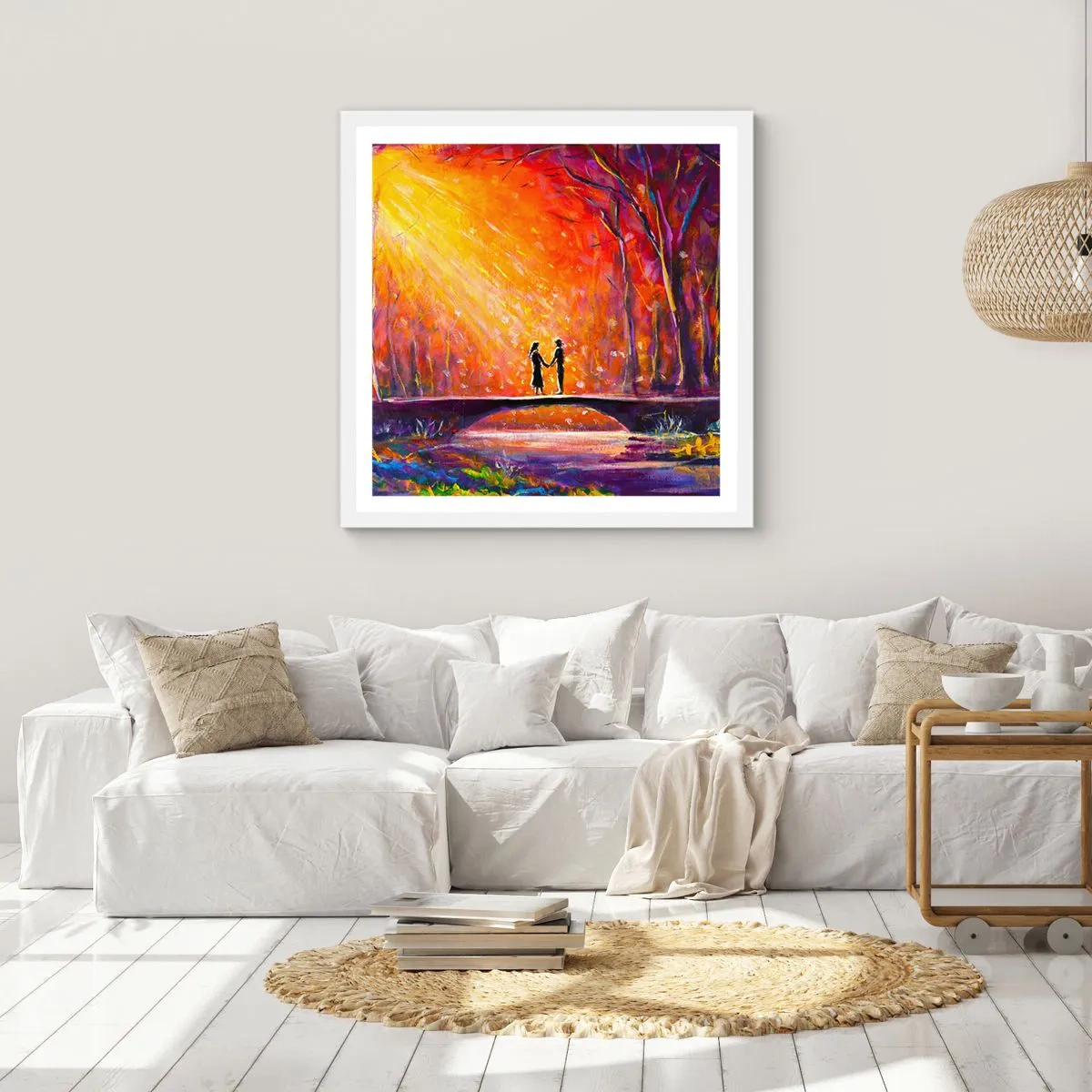 Affiche dans un cadre blanc - Poster - Le ciel les aime aussi - 60x60 cm