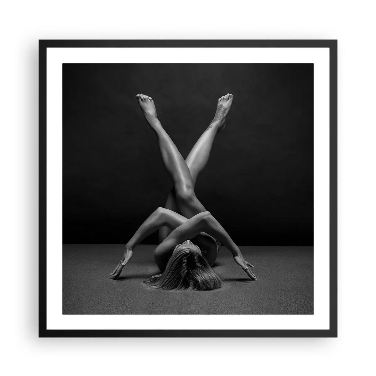 Affiche dans un cadre noir - Poster - Géométrie de la nudité - 60x60 cm
