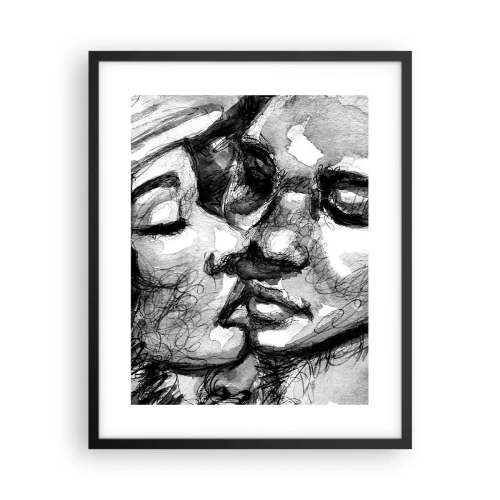 Affiche dans un cadre noir - Poster - Un moment tendre - 40x50 cm